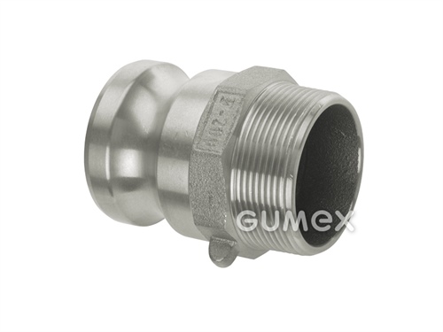 KAMLOK Nipple DN15, Außengewinde BSPT 1/2", 10bar, -30°C/+90°C, Aluminium, 